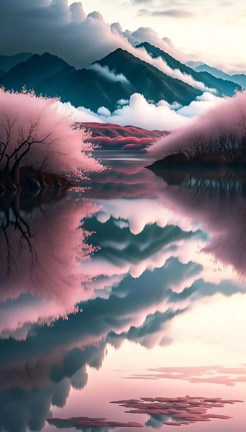 春日晨间，桃林花海，邂逅雾中仙境