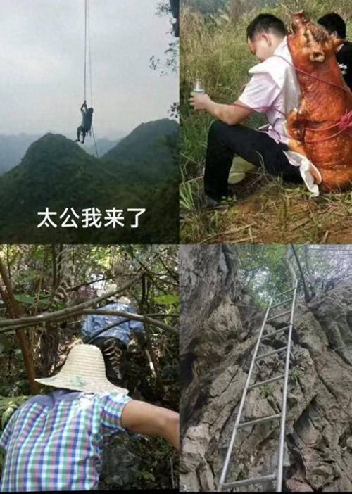 华南F3扫墓有多拼？搭桥钻洞攀岩下潜 爬天梯 网友：海陆空协同？