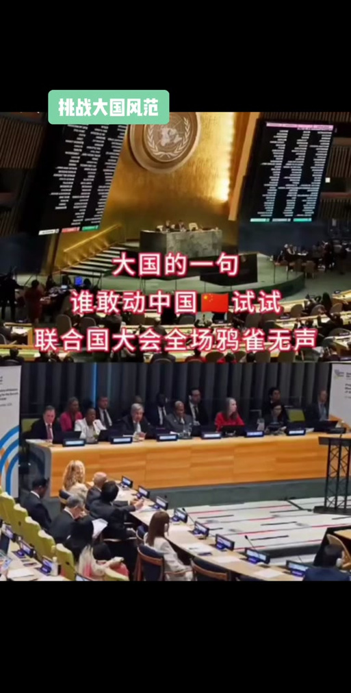 谁敢动中国试试 联合国大会全场鸦雀无声！