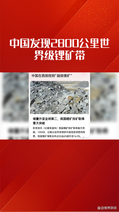 台媒：中国发现2800公里世界级锂矿带！锂矿储量从世界第六提